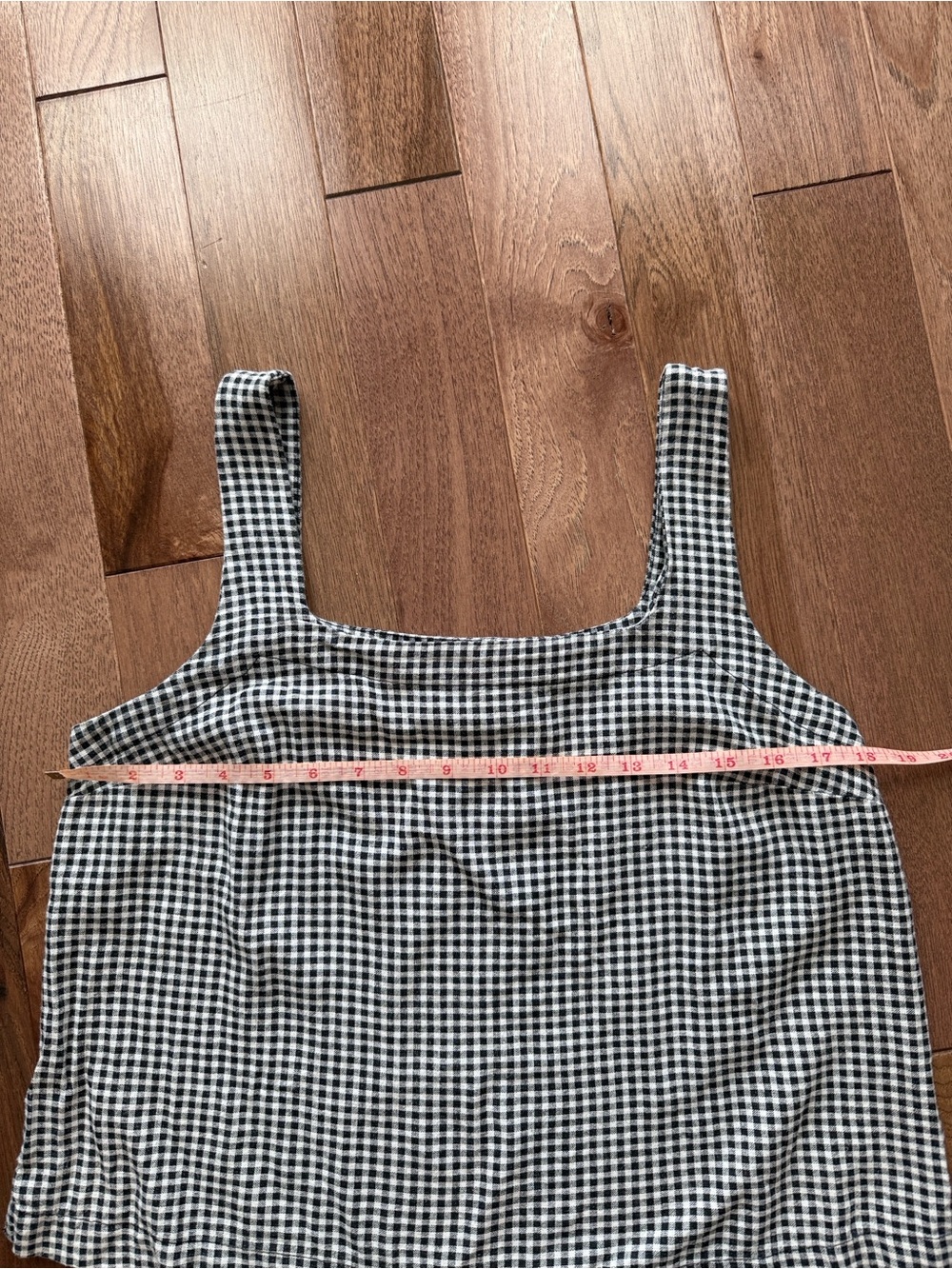 Minimalist A New Day black white gingham plaid linen blend tank top shell M - Picture 6 of 8